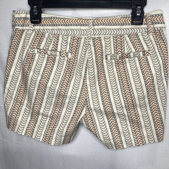 DALIA Shorts Pastel Geometric Print Stretch Pockets Womens 4 Cream Multicolor - Picture 3 of 11
